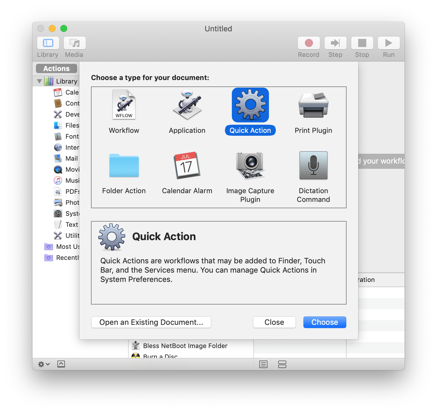 apple script to create shortcut for system preferences mac os sierra